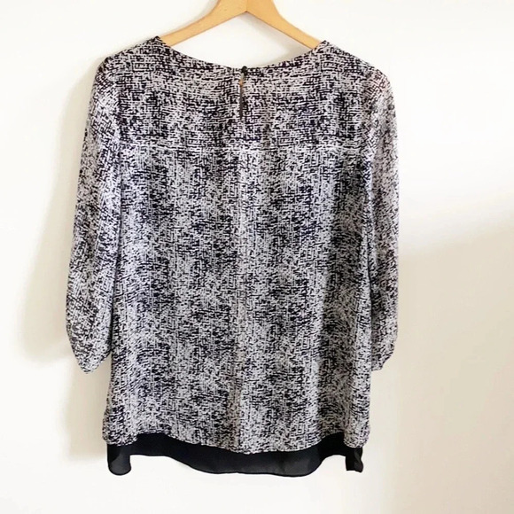 AB Studio Black/White Layered Top - Picture 3 of 8